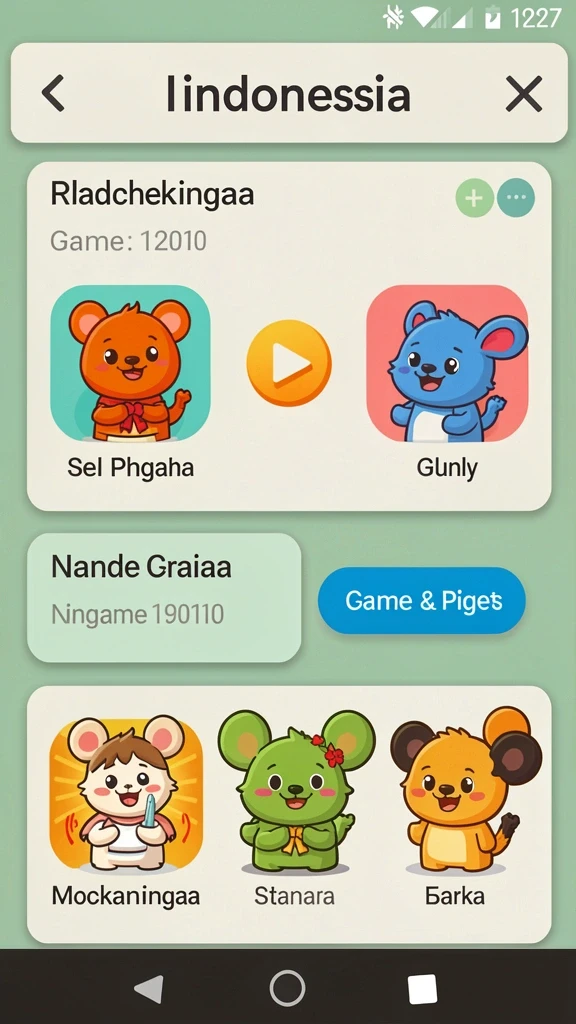 8055 - Screenshot menampilkan berbagai level dengan desain yang menarik.
